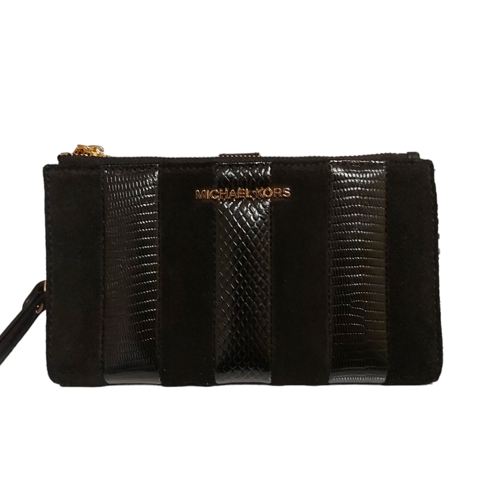 7. MICHAEL KORS LEATHER AND SUEDE CLUTCH/WALLET NWT!